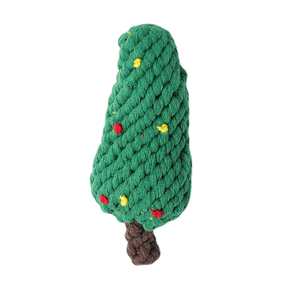 Cotton Thread Dog Toy - Christmas Tree Gift Doll