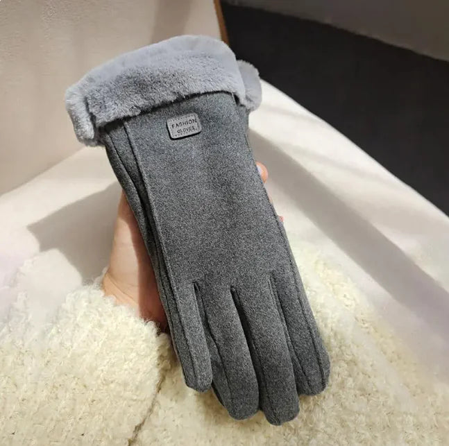 Cozy Suede Fleece-Lined Padded Gloves