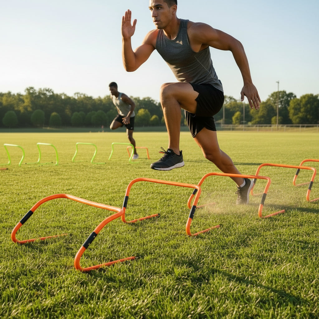 Adjustable Height Folding Football Training Hurdle