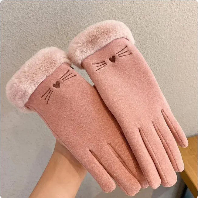 Cozy Suede Fleece-Lined Padded Gloves