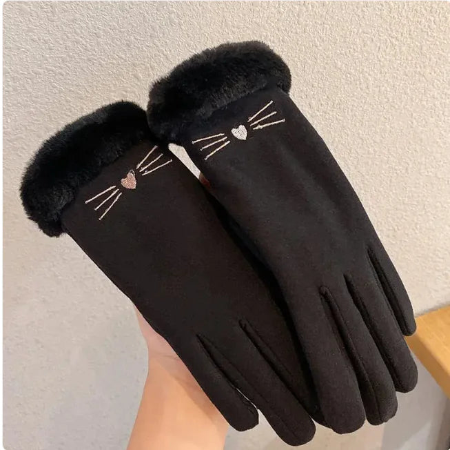 Cozy Suede Fleece-Lined Padded Gloves