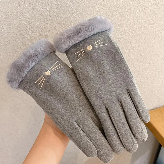Cozy Suede Fleece-Lined Padded Gloves